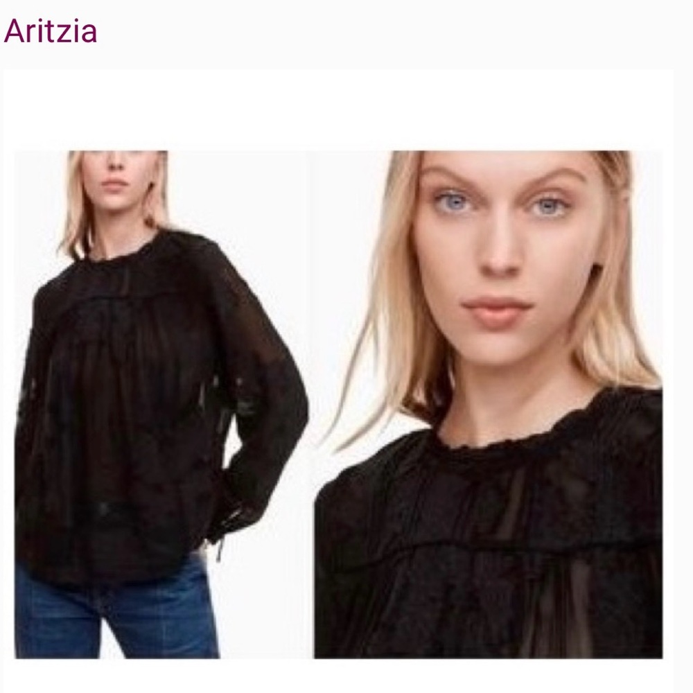 Aritzia Wilfred Lourdes Elegant Black Women's Blouse